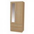 Lucia 2 Drawer Combi Wardrobe with Mirror